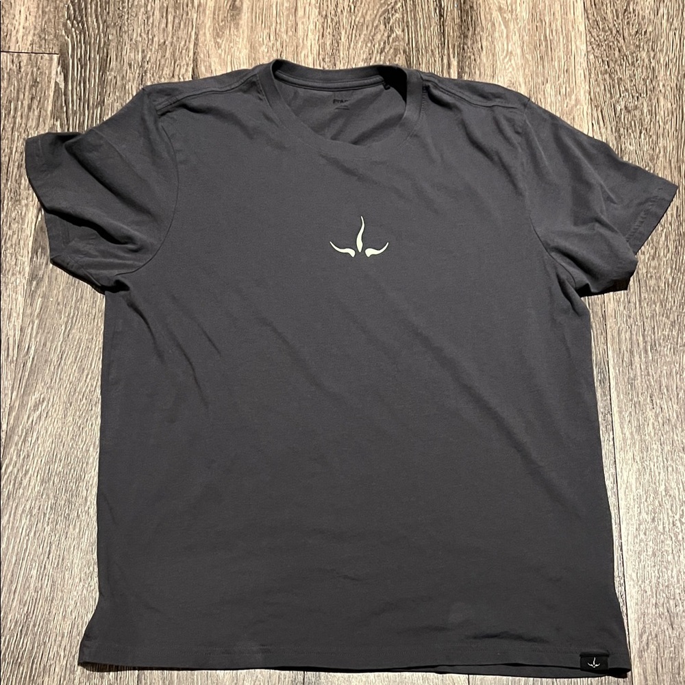Prana Charcoal Tee with Minimalist Logo